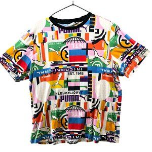 Puma International Printed Short Sleeve T Shirt Mens XL Multicolor Crewneck